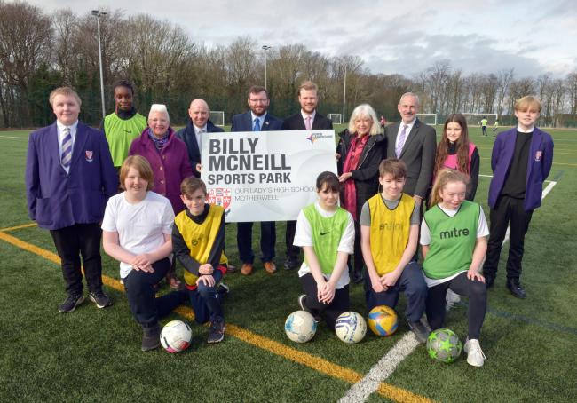 Wife of late Lisbon Lion Billy McNeill opens sports park named in his honour