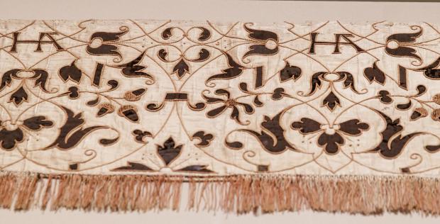 Glasgow Times: A pair of decorative valances, circa 1532-1536, with the combined H&A initials represent the union of King Henry VIII and his second wife Anne Boleyn. Picture: Colin Mearns