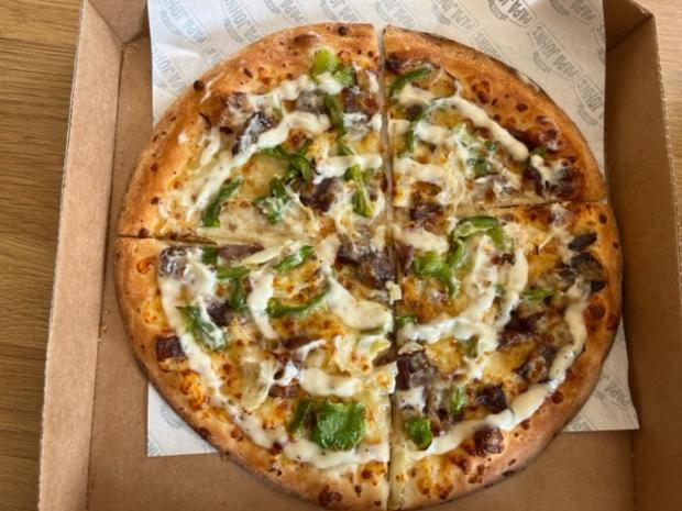 Glasgow Times: A Philly Cheesesteak Papadia unfolded in a pizza box (Katie Collier)