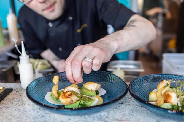 Glasgow Times: Pictured: Fresh scallops prepared by Executive Chef Stephen Pohler