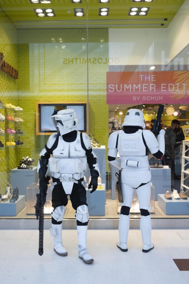 Glasgow Times: Stormtroopers at Braehead shopping centre.