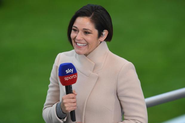 DUNDEE, SCOTLAND - MAY 20: Sky Sports presenter Eilidh Barbour during a Scottish Premiership play-off final first leg match between Dundee and Kilmarnock at the Kilmac Stadium at Dens Park, on May 20, 2021, in Dundee, Scotland. (Photo by Craig Foy / SNS