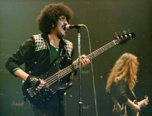 Glasgow Times: Phil Lynott in action 1983. Photo: Andy Small