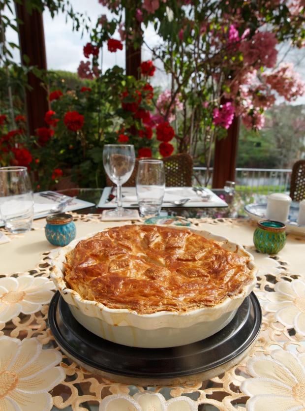 Glasgow Times: Cooking With Mrs Conetta feature. Pictured is a chicken pie Mapie using puff pastry- made by Lee Conetta...Photograph by Colin Mearns.10 May 2022.For Glasgow Times, see story by Ann Fotheringham.