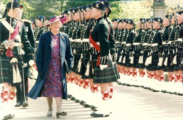 Glasgow Times: Her Grace the Lord High Commissioner Lady Marion Fraser arrives to take up residence at Holyrood Palace, Edinburgh, before the start of the General Assembly of The Church of Scotland.1994
