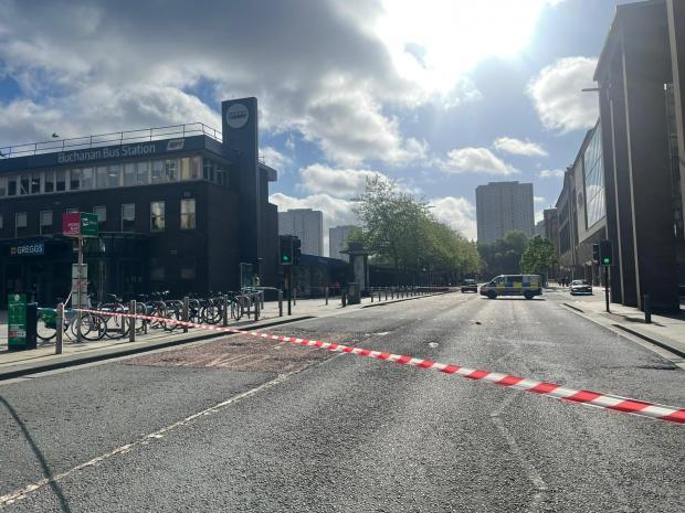 Glasgow Times: Killermont Street, outside Glasgow's Buchanan Bus Station had been cordoned off on Thursday.