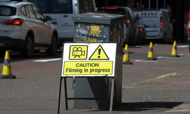 Glasgow Times: Sign to warn of the production