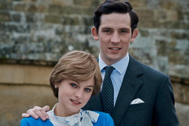 Glasgow Times: The Crown S4. Picture shows: Princess Diana (EMMA CORRIN) and Prince Charles (JOSH O CONNOR)