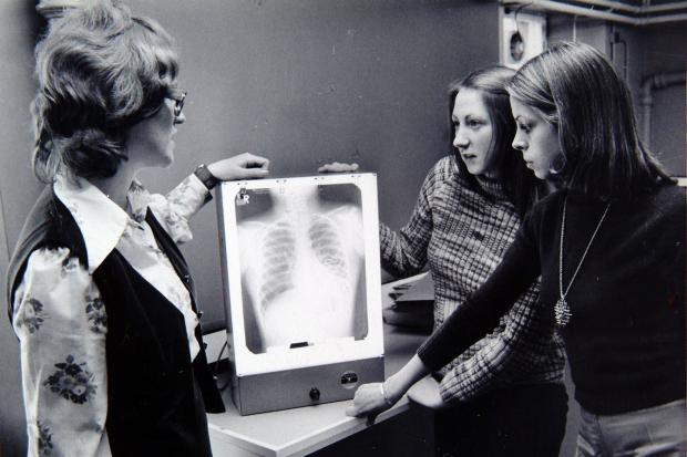 GRI students are given radiography training in 1974 Pic: Newsquest