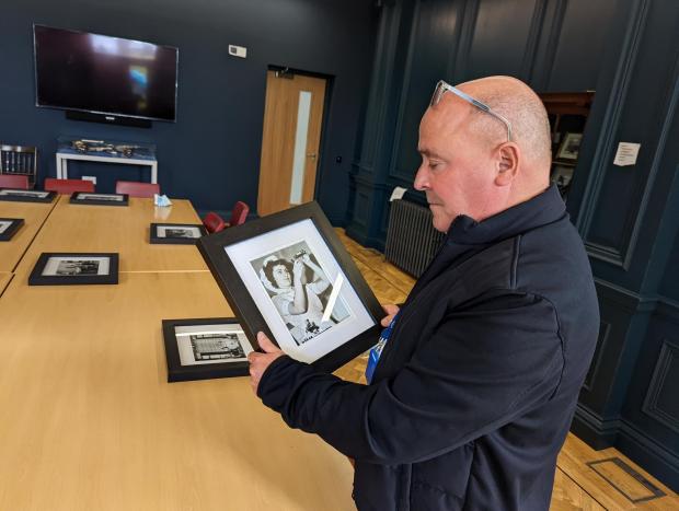 Glasgow Times: John Stuart with some of the items which will be displayed in the new museum.
