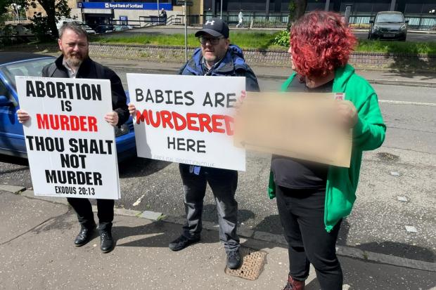 Sandyford patient joins counter protest as anti-abortion preachers target Glasgow clinic