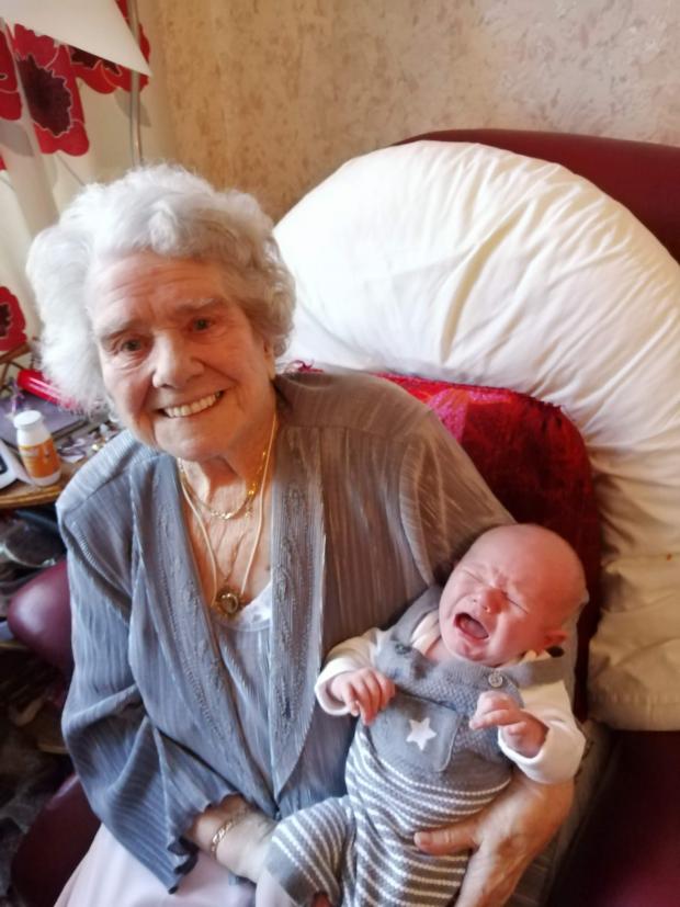 Glasgow Times: Ella with her first great-great-grandson.