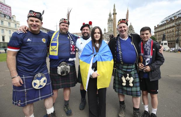 Glasgow Times: Lisa Hrechina, 18, with Scotland fans