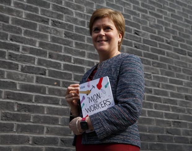Glasgow Times: Pictured: First Minister Nicola Sturgeon this afternoon