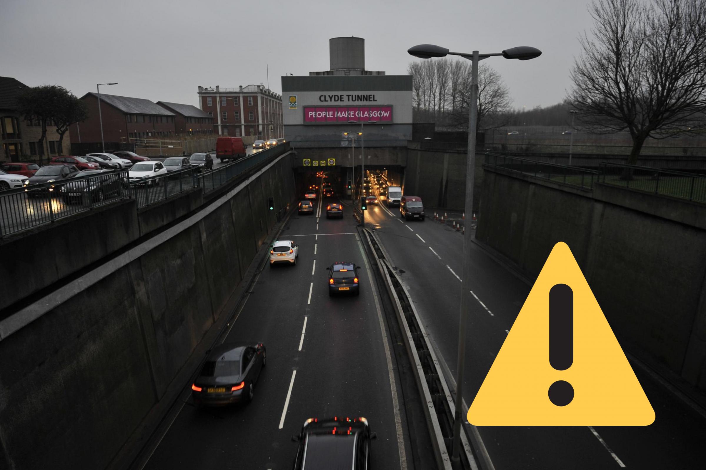 Glagow's Clyde Tunnel reduced to one lane following two vehicle crash