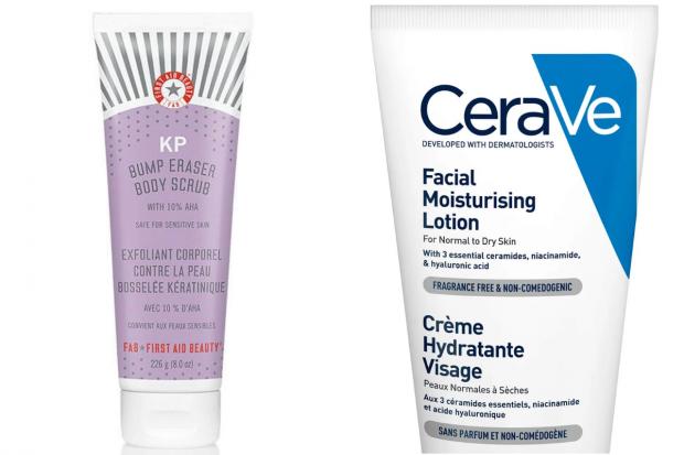 Glasgow Times: First Aid Beauty KP Bump Eraser Body Scrub and CeraVe Facial Moisturising Lotion. Credit: CeraVe