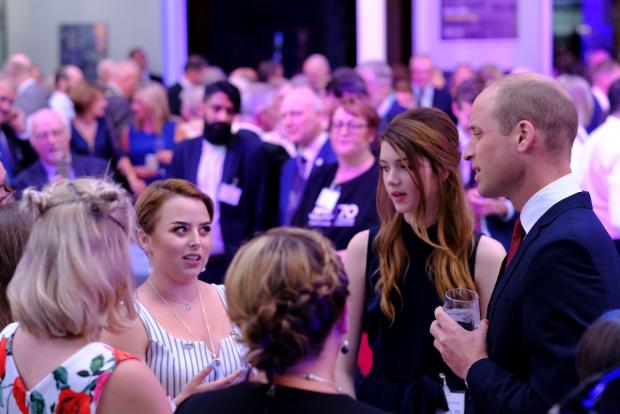 Glasgow Times: Pictured: See Me volunteer Kristi McCann with Prince William