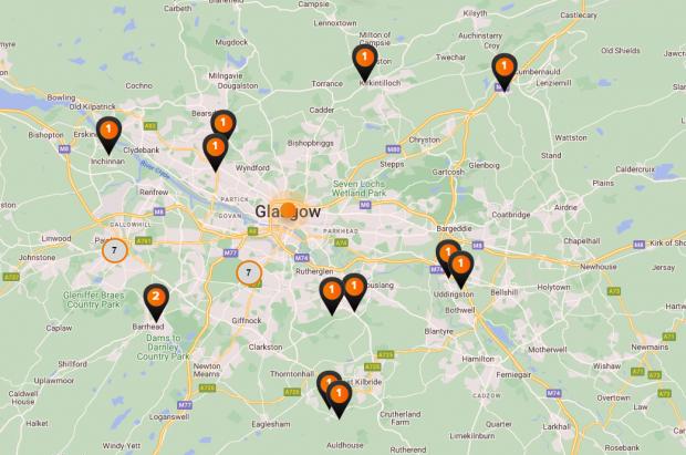 Glasgow Times: Map of cases in Glasgow