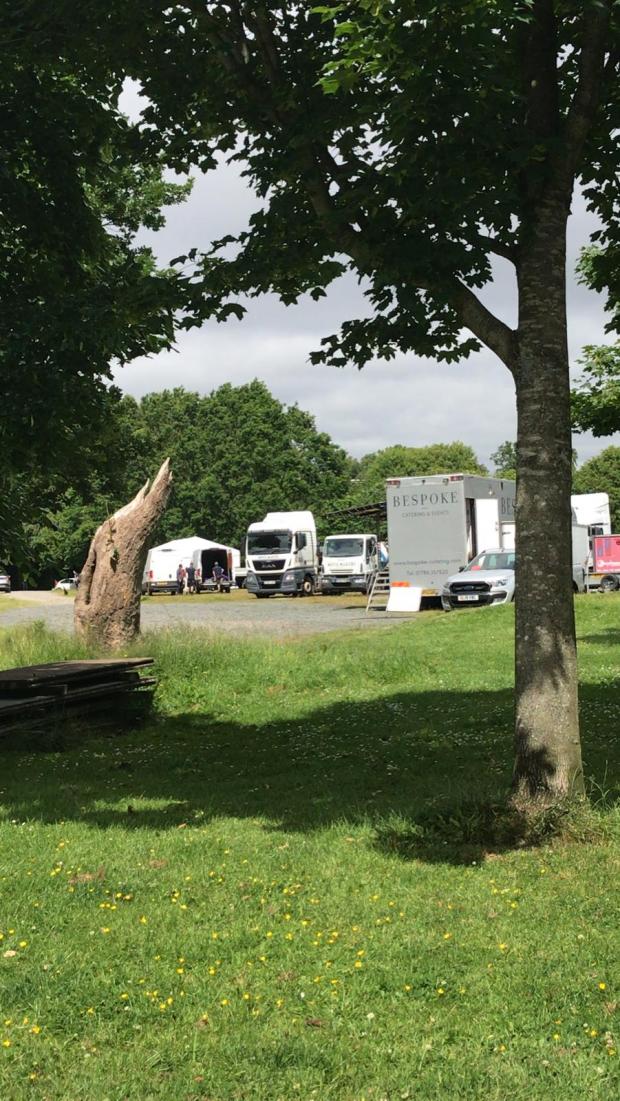 Glasgow Times: The crew seems to be filming in a wooded area