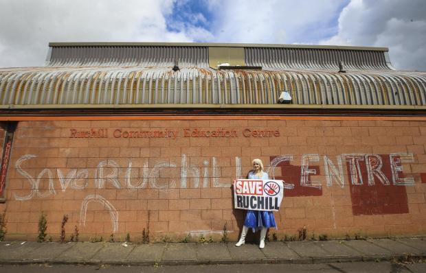 Glasgow Times: The facility during the protest