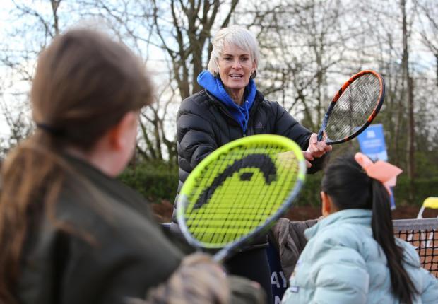 Glasgow Times: Judy Murray during a tennis session with children at Maryhill