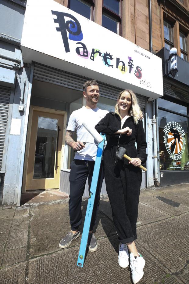 Glasgow Times: Pictured: Jill and Jamie Inkster outside the future home of the Nowita ice cream shop