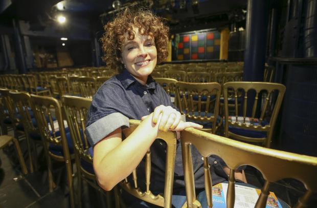 Glasgow Times: Artistic director of A Play Apie and A Pint, Jemima Levick, pictured at Oran Mor, venue for the lunchtime series. STY..Pic Gordon Terris Herald & Times..19/7/22.