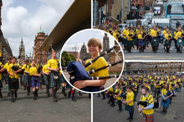 Piping Live! Festival launch sees 150 musicians march through the city centre