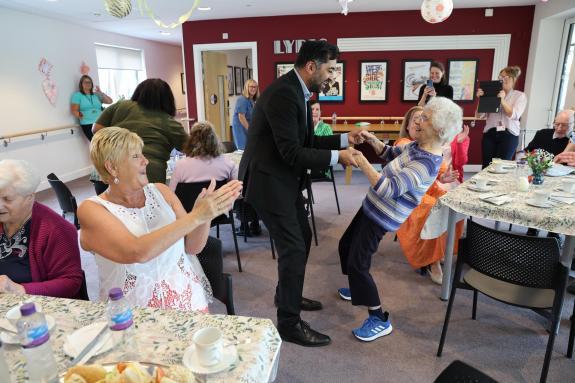 Glasgow Times: Catherine McQuarrie, 89, and Humza Yousaf Glasgow Times: Catherine McQuarrie, 89, and Humza Yousaf