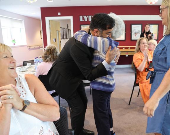 Glasgow Times: Catherine McQuarrie, 89, and Humza Yousaf Glasgow Times: Catherine McQuarrie, 89, and Humza Yousaf