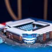 A special replica of the stadium has been created by David Resnik, inset, to honour Rangers’ 55th league title