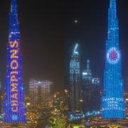 Rangers fans' groups from across the globe turned the Burj Khalifa red, white, and blue to celebrate the Light Blues' league triumph