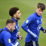 Rangers youngster Nathan Patterson is trying hard to catch Steve Clarke's eye in training with Scotland.