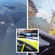 The three players' car windscreen was smashed during one of the incidents