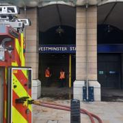 Westminster Tube Station fire: 40 firefighters tackle incident near Parliament . (Twitter/@LondonFire)