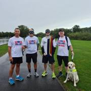 Glasgow sports stars join blind athlete in charity blindfold run