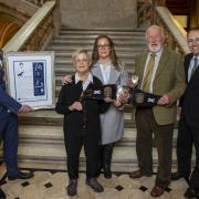 (L-R) The Lord Provost, Helen McKenzie, Gillian McKenzie, Bill Ross and Bradley Craig at the ceremony at the City Chambers PHOTO: Colin Mearns