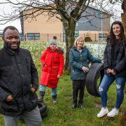Oluwole Shokunbi, left, pictured with staff from the Jimmy Dunnachie Family Learning Centre in Arden in Glasgow. From left- Anna Greene, Mary Shaw and Lauren Mitchell. Images: Colin Mearns