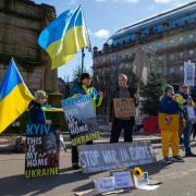 Glasgow stands with Ukraine demonstration in George Square, Glasgow. Photos: Colin Mearns