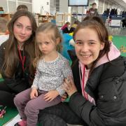 Hannah and Anna have travelled to Poznan with their mothers, Joanna and Diane, to provide support to young people who have fled Ukraine.