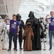 Darth Vader and his troopers were strolling around Braehead to mark Star Wars Day - by raising funds for sick kids in Glasgow.