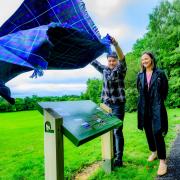 Yutsil Martinez and Mairi McAllan open new Commonwealth Foresters' Memorial by Alan Peebles