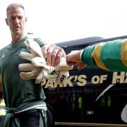 Joe Hart greets a Celtic fan