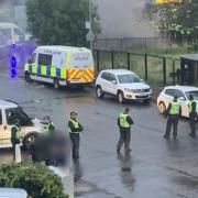Picture of police at the scene during the incident. (Image: Picture of police at the scene during the incident)