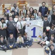 St Conval's Primary pupils help the Burrell mark one year since re-opening