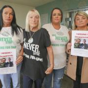 The Shearer family from Paisley from left, Debbie, mum Ann, Michelle and Mikki whose brother and son Gary is still missing in Lanzarote. STY  Pic Gordon Terris Herald & Times 6/5/23  PIX TIMES SCANS