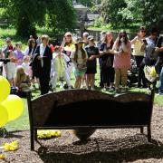 Unveiling of a memorial bench in Pollok Country Park