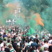 Celtic fans swarm Glasgow Green ahead of the Scottish cup final