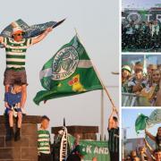 Press association images of Celtic fans at Parkhead