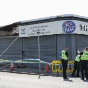 Police at the scene of the incident. Photograph by Colin Mearns